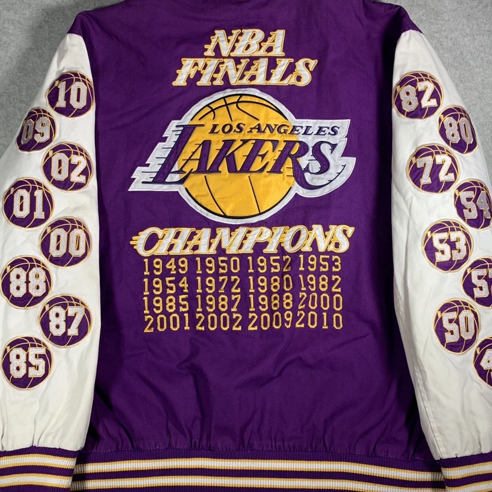 Vintage LA Lakers Champions Jacket: NBA Finals, Embroidered Patches